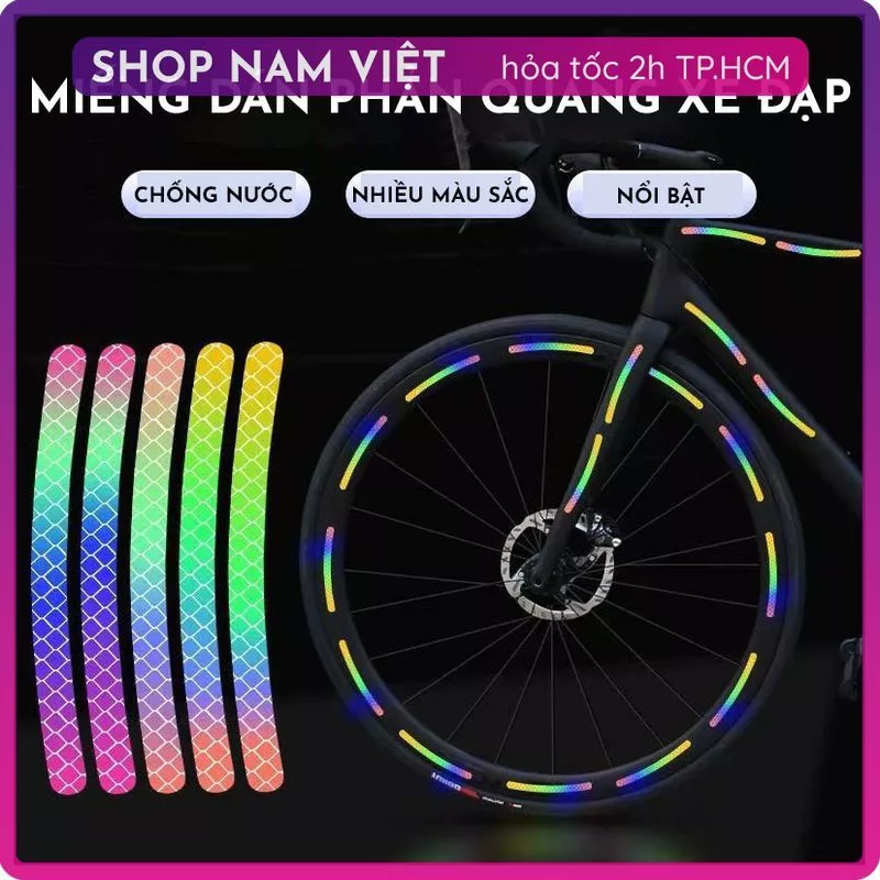 Bộ 20 Decal Phản Quang Dán Vành Xe Đạp Xe Oto