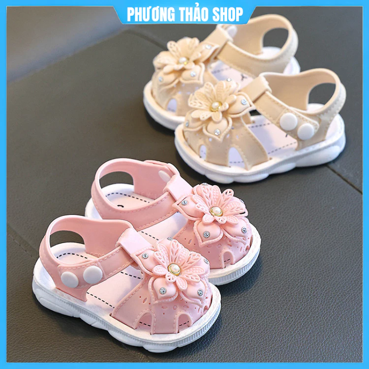 DÉP EM BÉ GIÀY SANDAL TẬP ĐI ĐẾ MỀM CAO SU DẺO CHỐNG TRƯỢT CHO BÉ Dép bé gái Dép sandal cho bé 0-3 tuổi