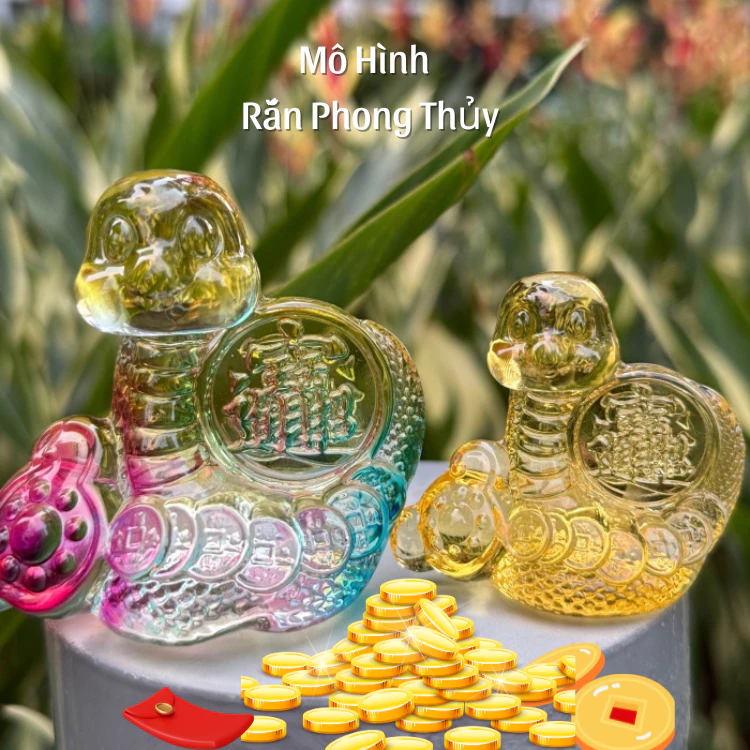Mô Hình Rắn Phong Thủy Ngũ Sắc Linh Vật Trang Trí