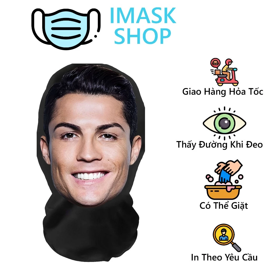 Mặt Nạ Ronaldo Cười Đẹp Đeo Thoải Mái Vừa Vặn Có Thể Đi Chơi Đi Làm Giặt Và Sử Dụng