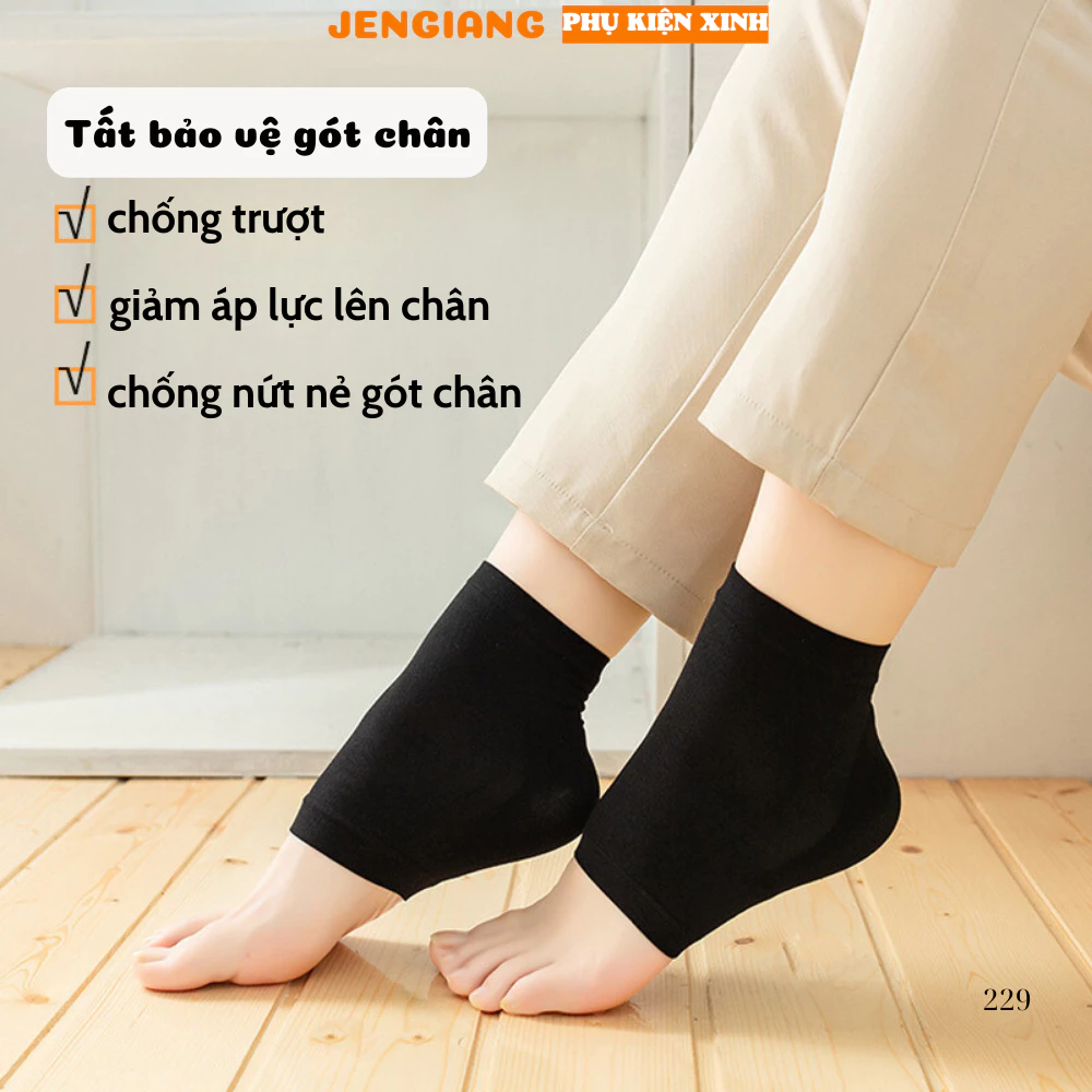 Tất bảo vệ gót chân Vớ hở bàn silicon chống trượt chống nứt nẻ gót chân dành cho nam nữ