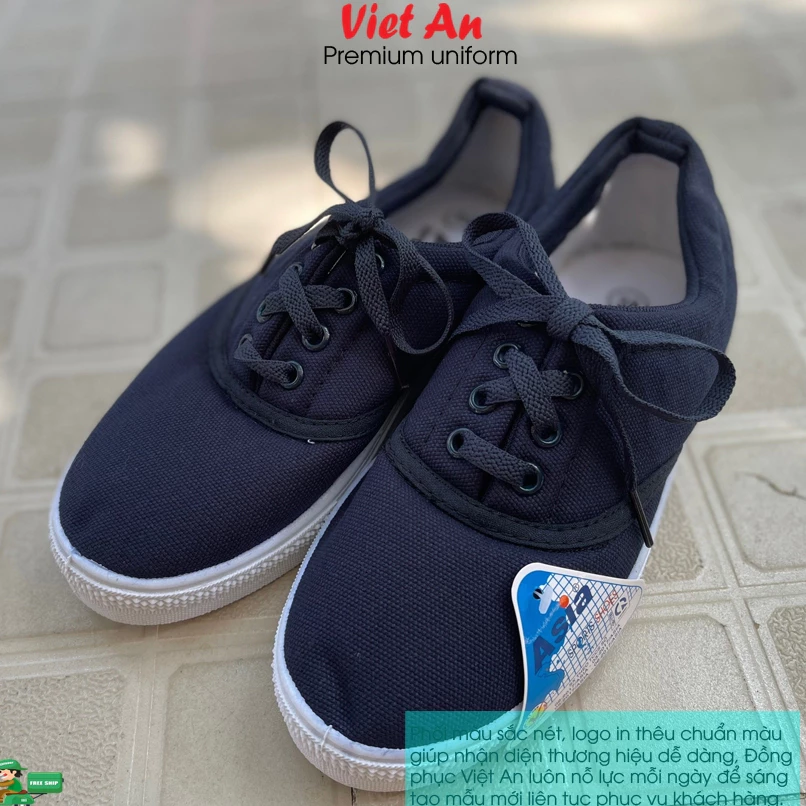 Giày Bata Vải Asia Nam có Cột Dây Xanh