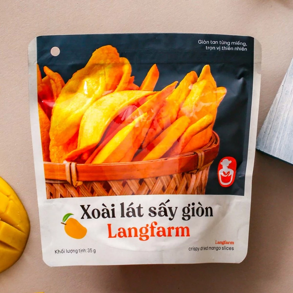 Xoài sấy giòn đặc sản Langfarm - Giòn tan từng miếng, trọn vị thiên nhiên, chỉ có tại Langfarm