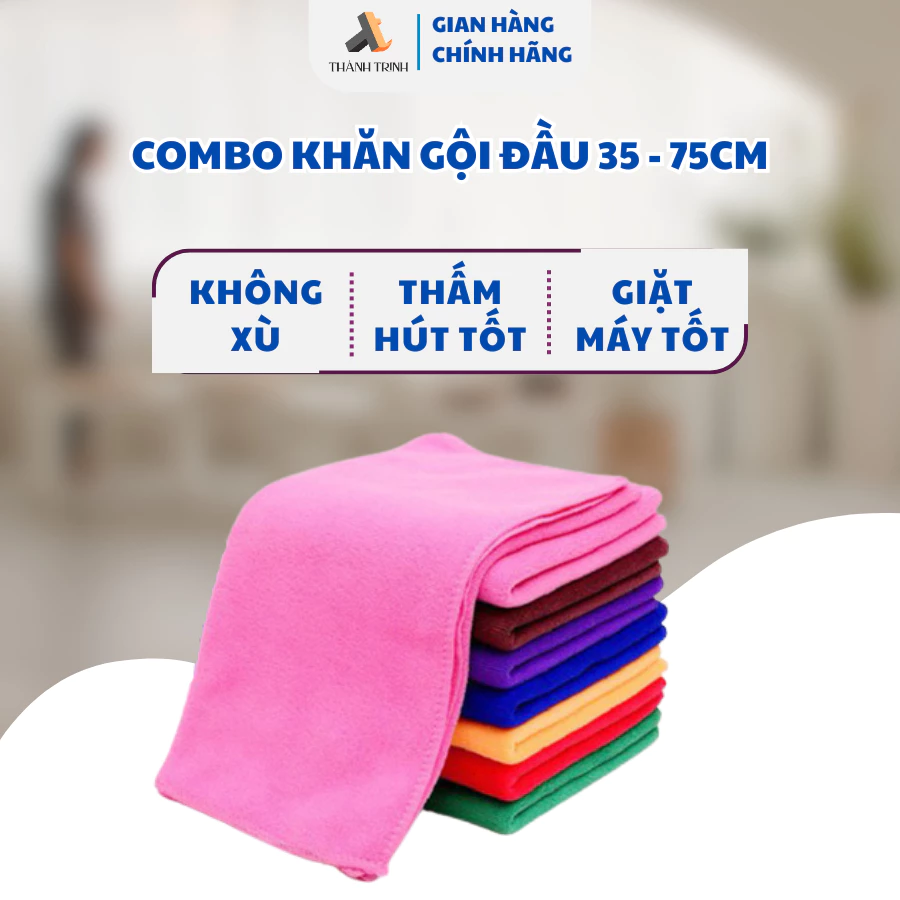 [COMBO] Khăn gội đầu, khăn spa loại dày siêu thấm nước 35-75cm tiện lợi, mềm mịn, siêu thấm hút, không xù  - THÀNH TRINH