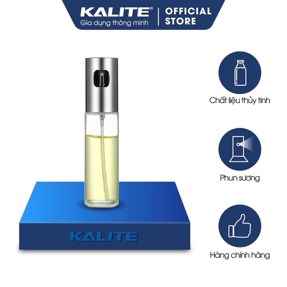 Bình Xịt Dầu Ăn Kalite, Chai Xịt Dầu Ăn Phun Sương Dùng Cho Nồi Chiên, Salad, Nướng 100ml