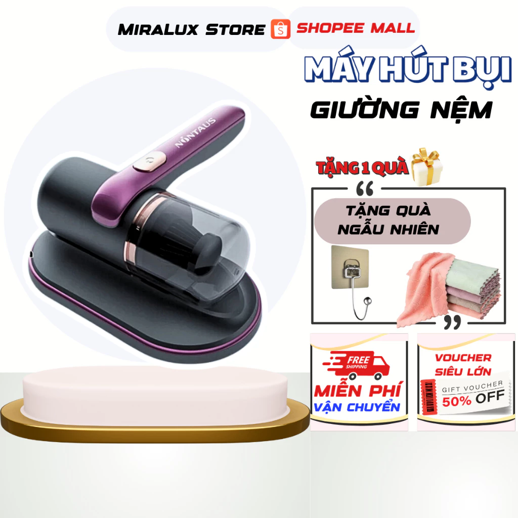 Máy Hút Bụi Giường Nệm NONTAUS Cầm Tay Không Dây Diệt Khuẩn UV, Tặng Kèm Lõi Hút Bụi HEPA Cao Cấp VƯỢNG PHÁT GROUP