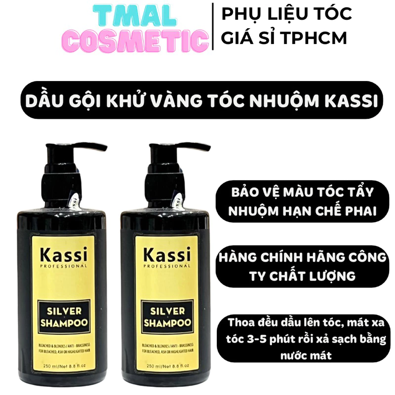 Dầu Gội Tím KASSI Silver Shampoo 250ML KHỬ VÀNG GIÚP MÀU TÓC BACH KIM HAY MÀU TÔNG LẠNH SIÊU BỀN VÌ KHÔNG BỊ NGẢ VÀNG