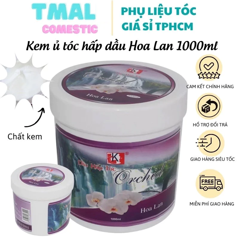 Kem ủ tóc hấp dầu xả tóc Hoa Lan LK Mềm Mượt 1000ml