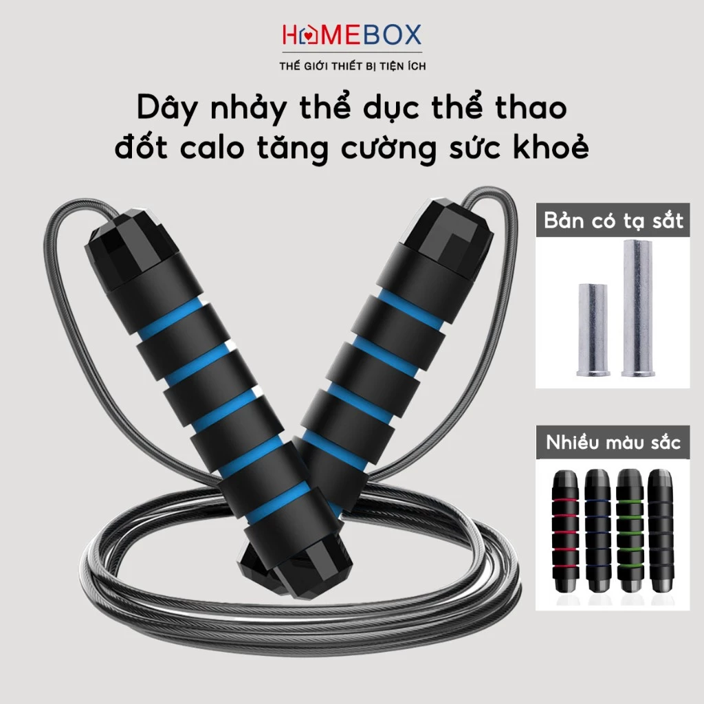 Dây Nhảy Thể Dục Lõi Thép Có Tạ Sắt Sport 2.8m, Dây Nhảy Giảm Cân Đốt Mỡ Bụng Tập Thể Thao Tại Nhà