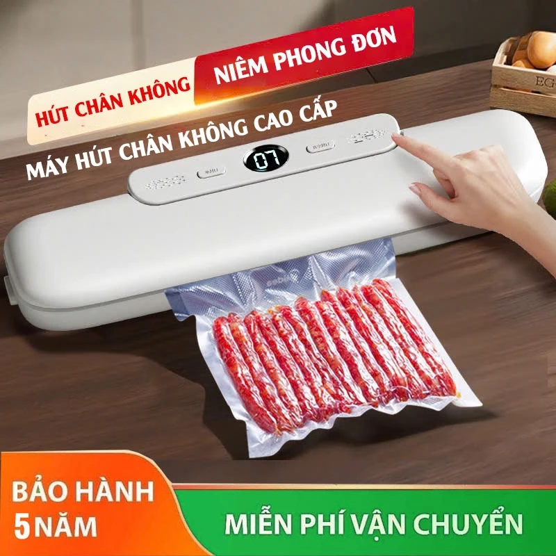 Máy Hút Chân Không Thực Phẩm Gia Đình PVL bảo quản mini hàn miệng túi cao cấp -Tặng 10 túi hút chân không
