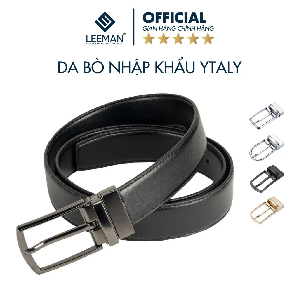 Thắt Lưng Nam Cao Cấp Chính Hãng LEEMAN DL111 Dây Nịt Da Bò Nhập Khẩu YTALY Thiết Kế SangTrọng Tỉ Mỉ