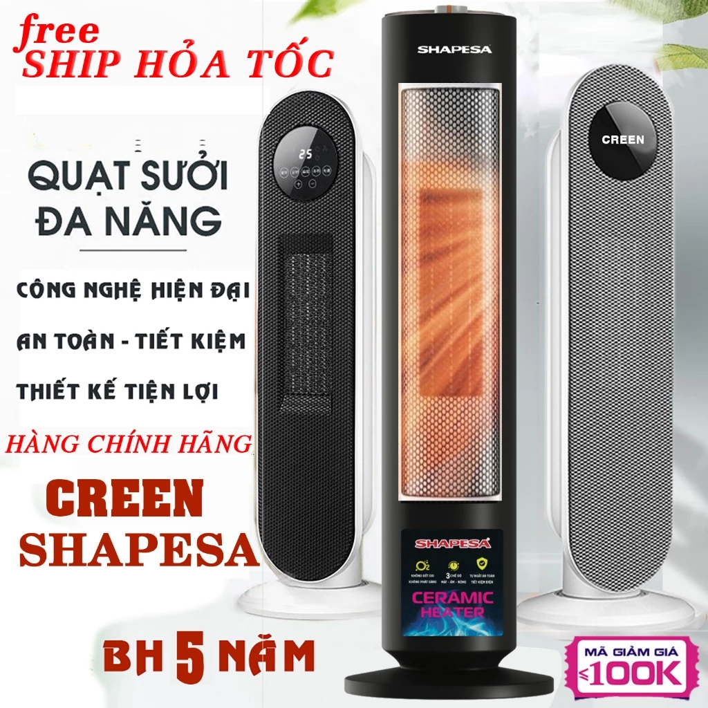 Quạt sưởi gốm cao cấp Chính Hãng -  Công nghệ gốm ceramic - tiết kiệm điện năng - an toàn cho sức khỏe