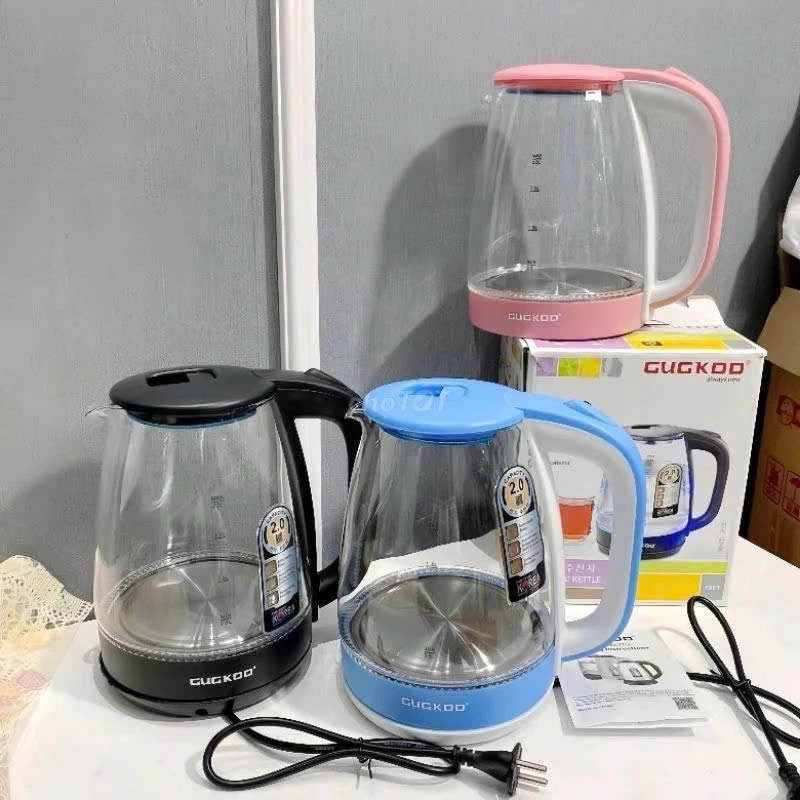 Ấm siêu tốc thủy tinh 2.0 L cao cấp công suất 1300w bình siêu tốc trong suốt cường lực đèn led tự ngắt khi sôi