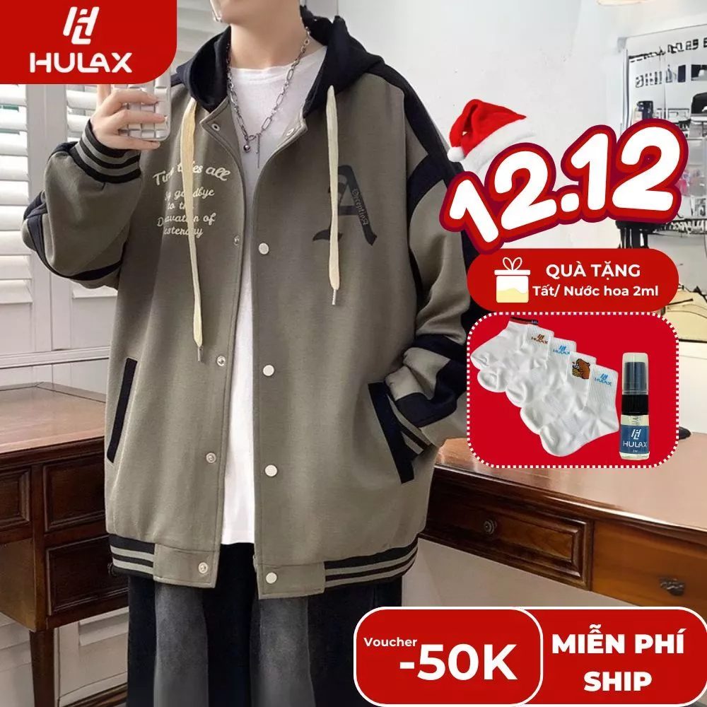 Áo Hoodie Zip, Áo Khoác Nỉ Bomber Unisex THÊU CHỮ A Phối Viền Freesize 𝙃𝙐𝙇𝘼𝙓