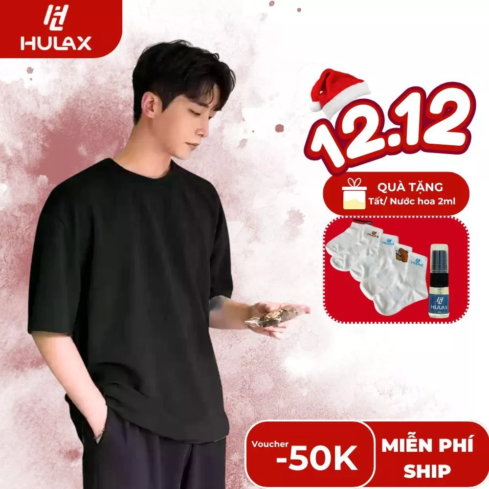 Áo Thun Basic Trơn Dày Dặn, Áo Phông Cổ Tròn Form Rộng Chất Cotton Thoáng Mát 𝙃𝙐𝙇𝘼𝙓