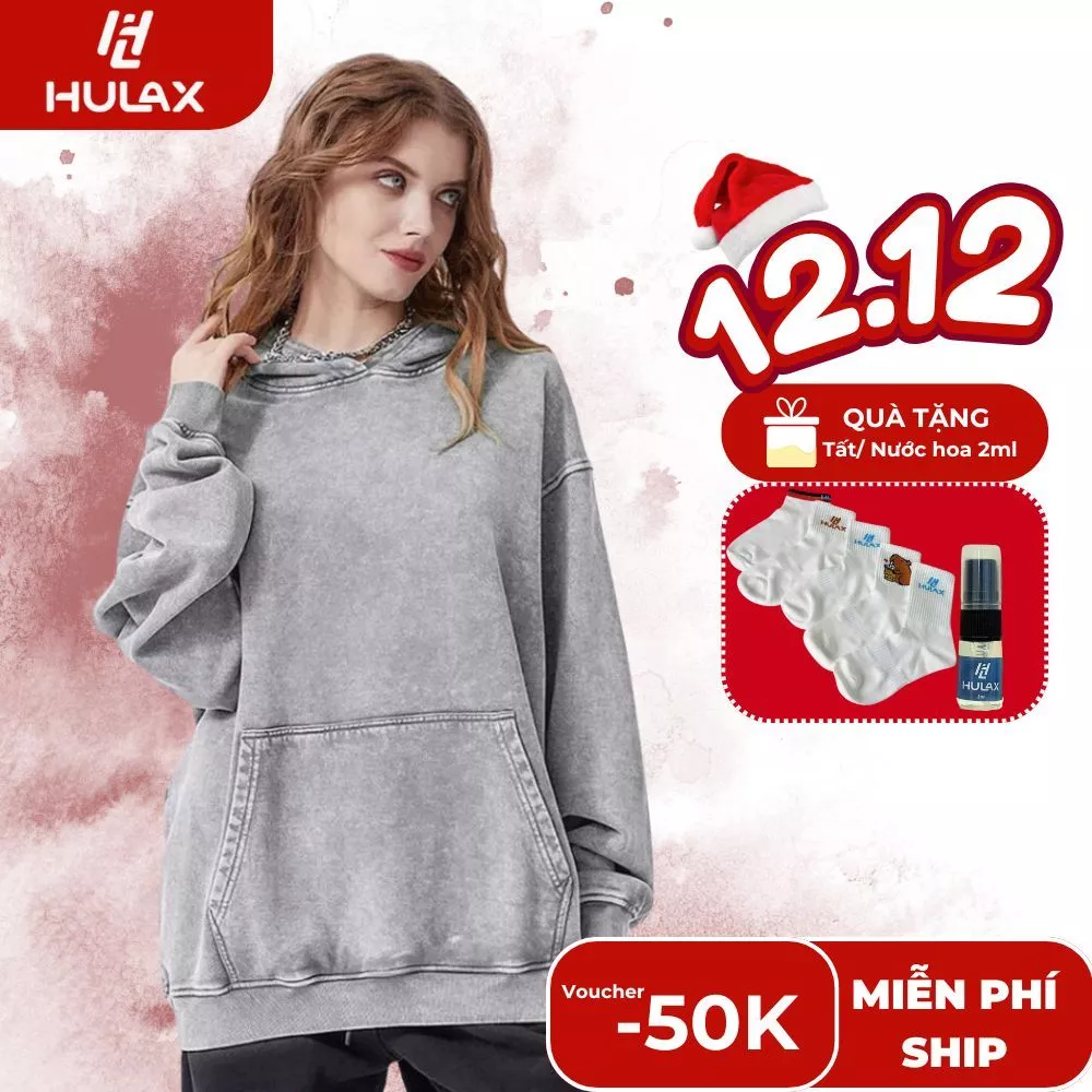 Áo Hoodie Wash Nỉ Chân Cua 𝙃𝙐𝙇𝘼𝙓 100% Cotton Cao Cấp Form Rộng Đủ Size Freestyle