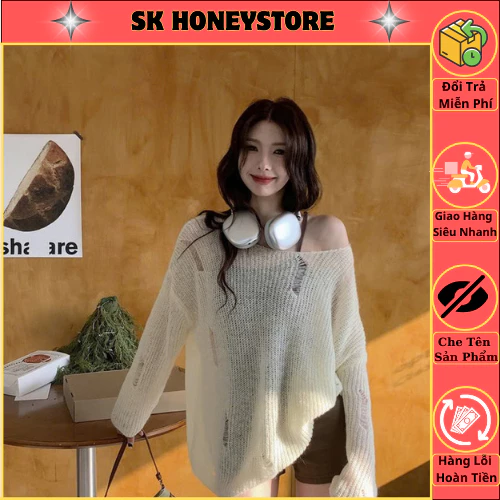 Áo len nữ họa tiết xước tay dài mềm mại trẻ trung 2508 💜💜 Áo len nữ