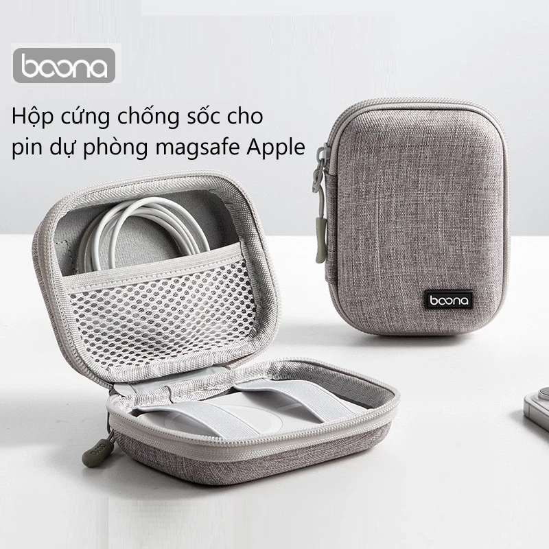 Hộp đựng chống sốc đựng pin sạc dự phòng magsafe magnetic không dây Boona, Baona F003 - Vu Studio