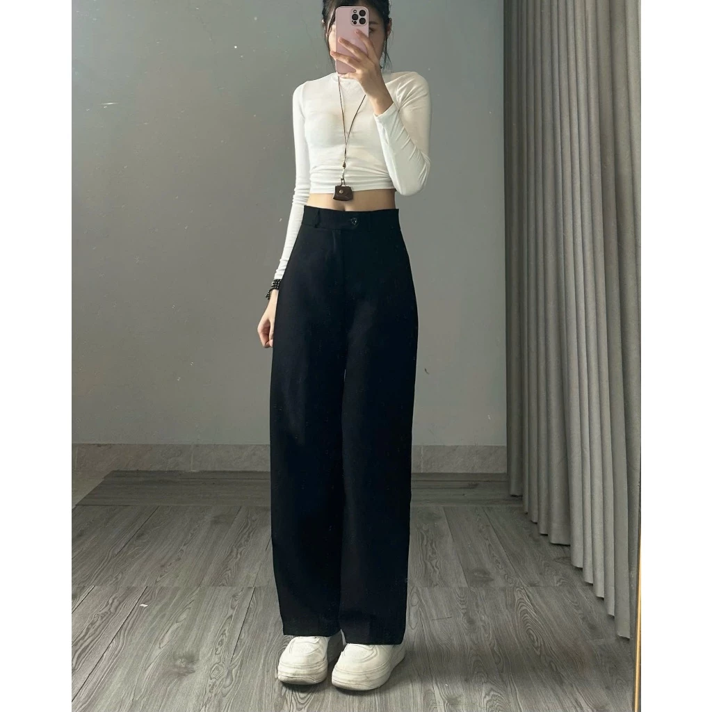 Retrostyle - Quần vài dài dáng suông nữ chất liệu đẹp,phom dáng chuẩn