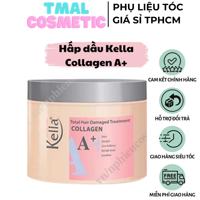 Hấp dầu Kella Collagen A+ 300ML phục hồi tóc khô xơ rối hư tổn