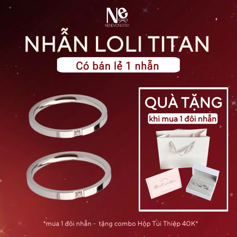 Nhẫn titan Loli thép ko rỉ - phụ kiện thời trang nam nữ - nhẫn cặp couple