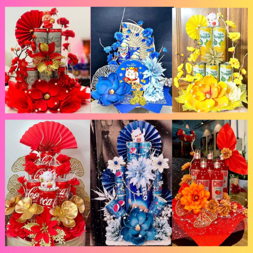 Set Phụ Kiện Trang Trí Tháp Nước, Bánh Kẹo Đón Tết -  Tháp Bánh Trang Trí Tài Lộc Năm Mới ( DIDOOGLT)