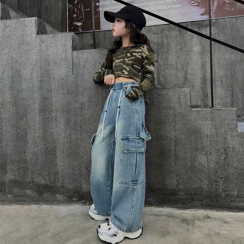 Quần jean túi thời trang cho bé gái , hàng cao cấp size đại cho bé 25-45kg
