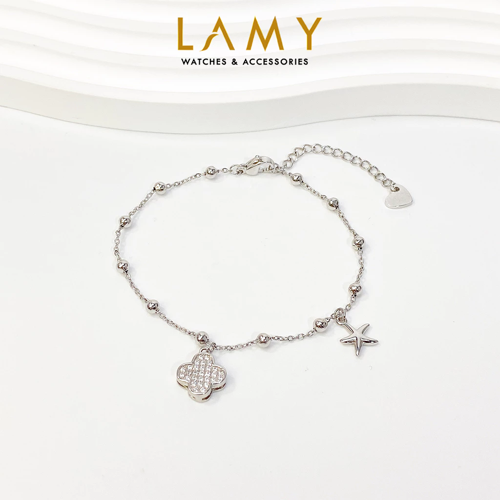 Vòng tay nữ LAMY Lucky Four Leaf Star Silver Bracelet 2241