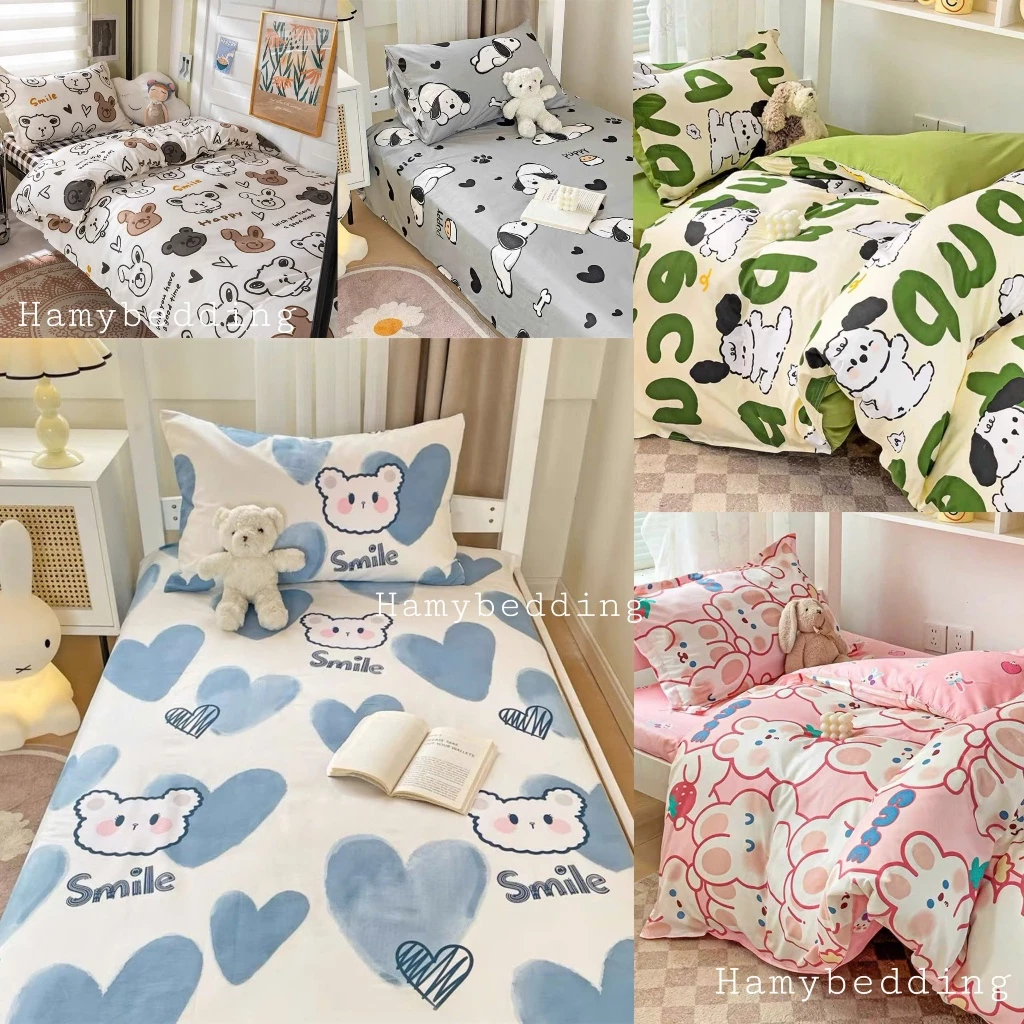 Bộ 5 món chăn phao dày dặn , ga giường kí túc xá 80cm ,1mx2m ,1m2x2m , chăn chần bông 1m8x2m