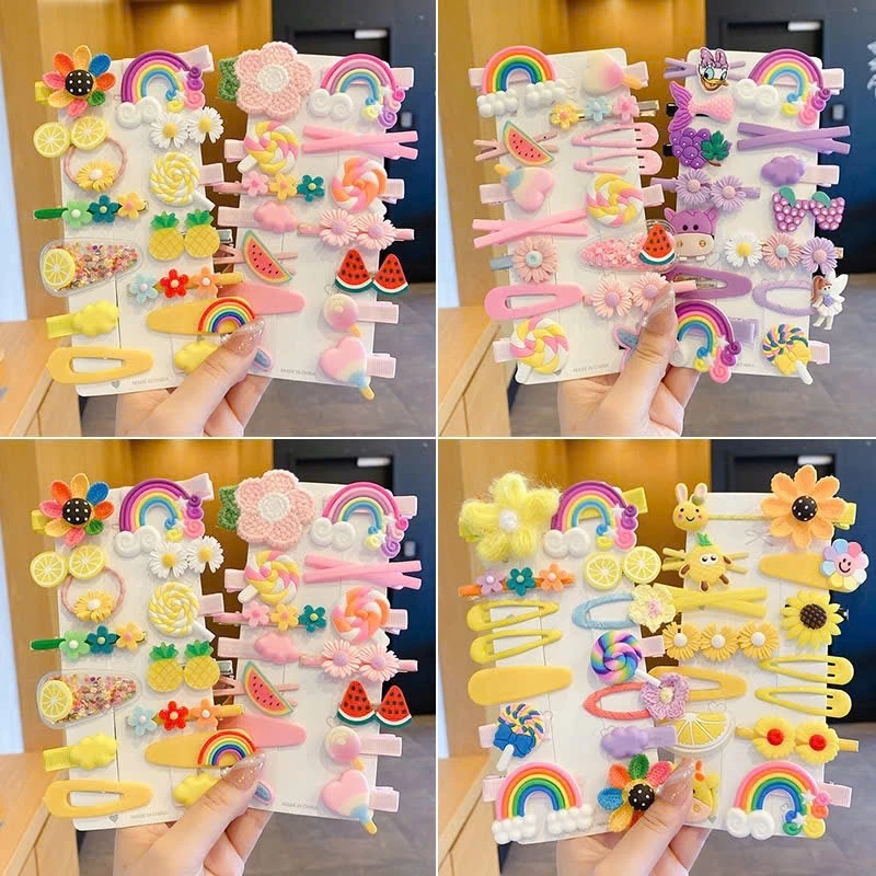 Set 14 Kẹp tóc Mái Hoạt hình Cute Phong cách Hàn Quốc dễ thương siêu Cho Bạn Gái Bé Gái