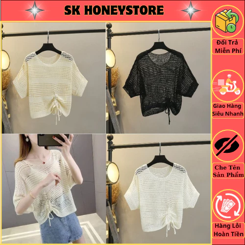 Áo lưới nữ mềm mại phong cách trẻ trung xinh xắn 2047 🌻 Áo lưới nữ chất liệu len