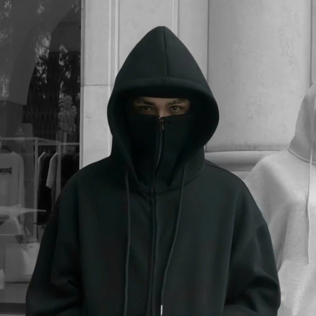 Áo Hoodie Zip Balaclava Ninja Chống Nắng 2 Mũ Thiết Kế Trùm Đầu Form Rộng Nam Nữ Dài Tay Chất Nỉ Dày Dặn Phong Cách H01