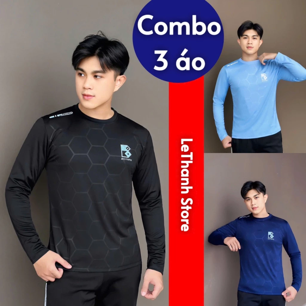 [COMBO 2-3 ÁO] Thun Dài Tay Sport Áo Giữ Nhiệt Cổ Tròn Thể Thao Nam Tập Gym Co Dãn 4 Chiều Menswear
