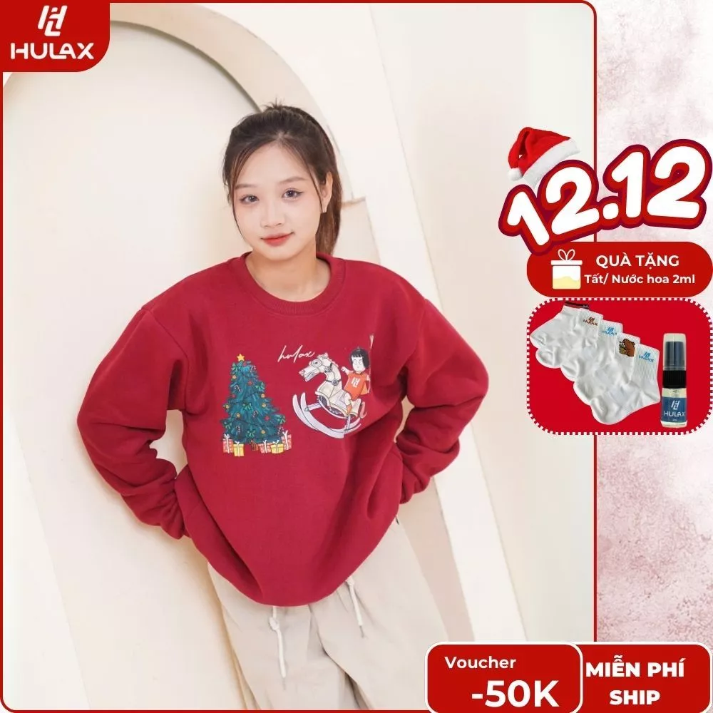 Áo Sweater Giáng Sinh Nỉ Lót Bông Mịn Dày Dặn Siêu Ấm 𝙃𝙐𝙇𝘼𝙓