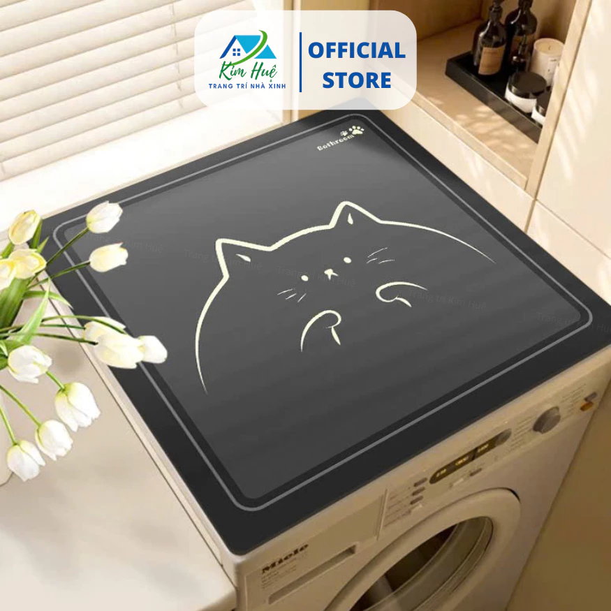 Thảm lót máy giặt, chống trượt phủ máy giặt cửa trước 50x50cm,60x60cm - Trang trí Kim Huệ X12