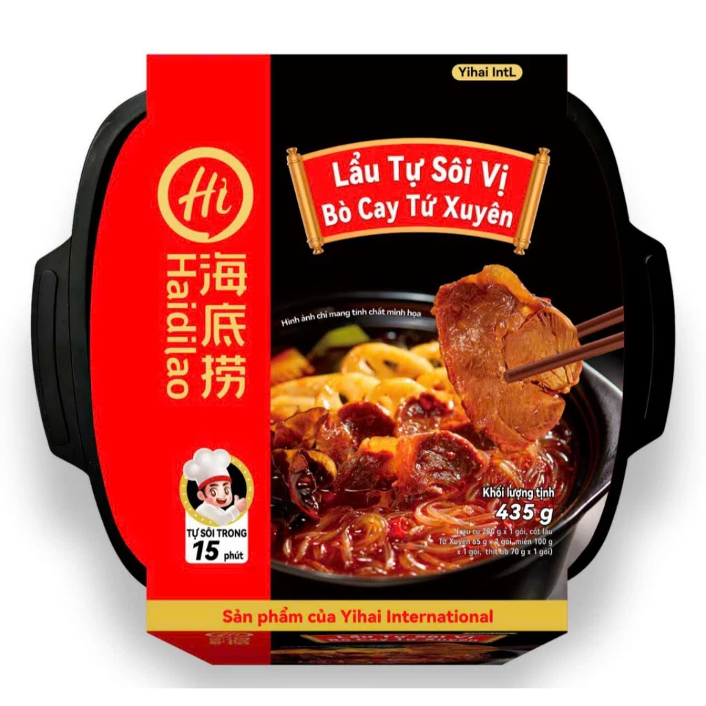Lẩu tự sôi Haidilao Bò Cay Tứ Xuyên
