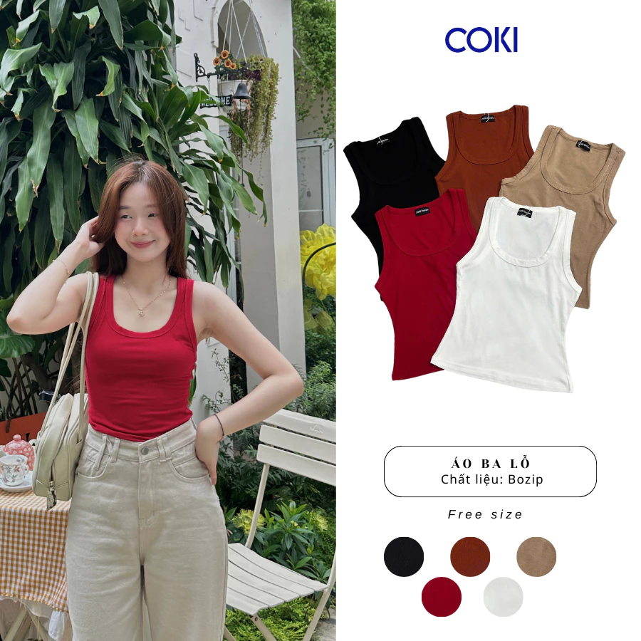 Áo Thun Nữ  BA LỖ TRƠN Cổ Bo Dáng U Chất Cotton Co Giãn Freesize