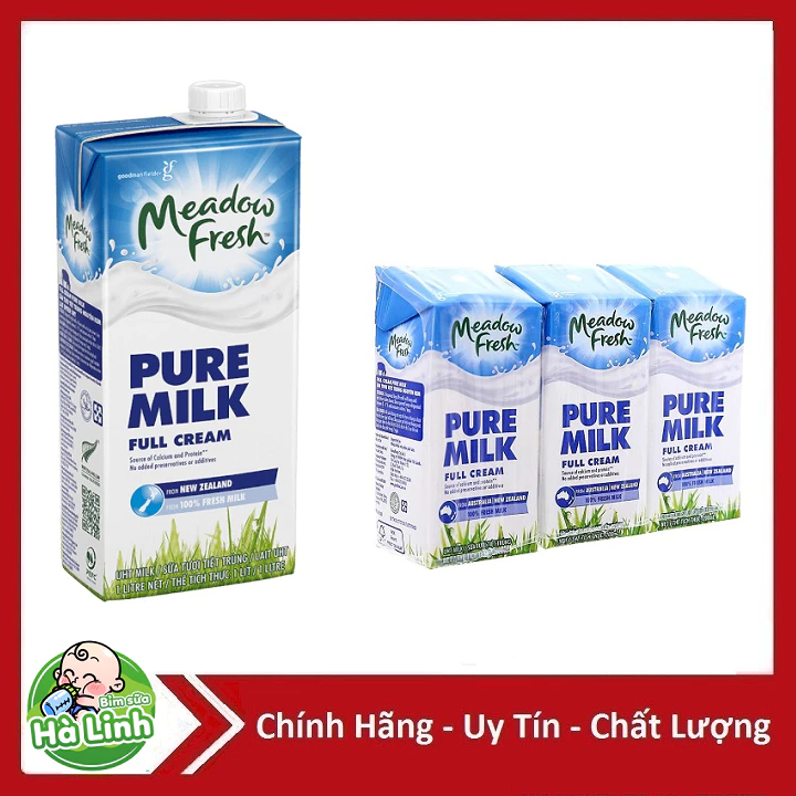 (Date 03/2027) Lẻ 1 Hộp Sữa tươi tiệt trùng nguyên kem Meadow Fresh 1L. Có Nắp