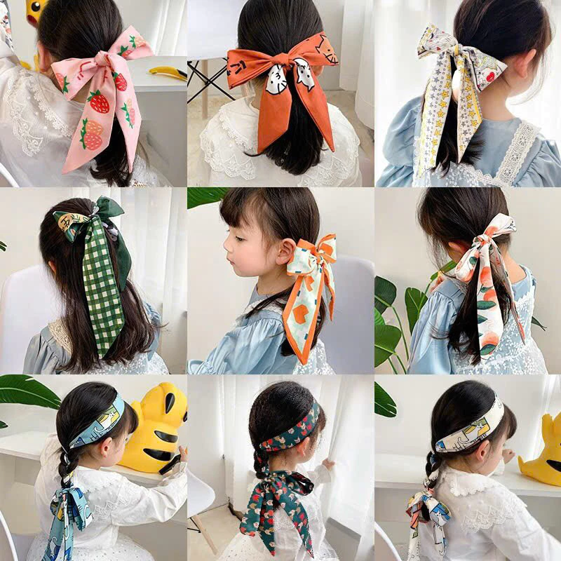 Dây lụa buộc tóc, dây nơ trang trí, tạo kiểu đáng yêu cho bé (85x5.5cm) Cài Tóc