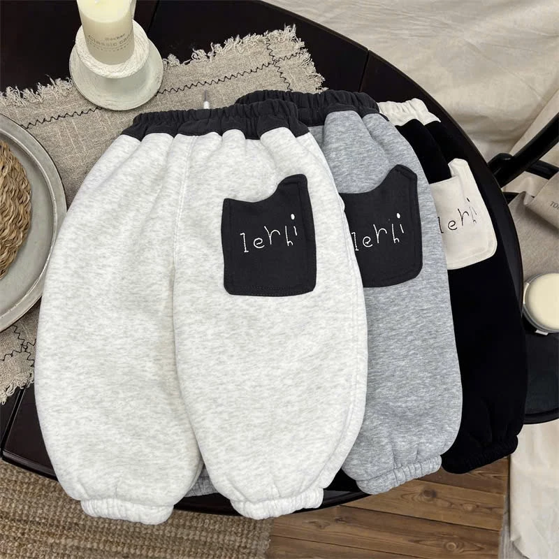 QUẦN NỈ BÔNG CẠP PHỐI TÚI Lerhi 3 MÀU ẤM ÁP XINH XẮN CHO BÉ 8-18KG