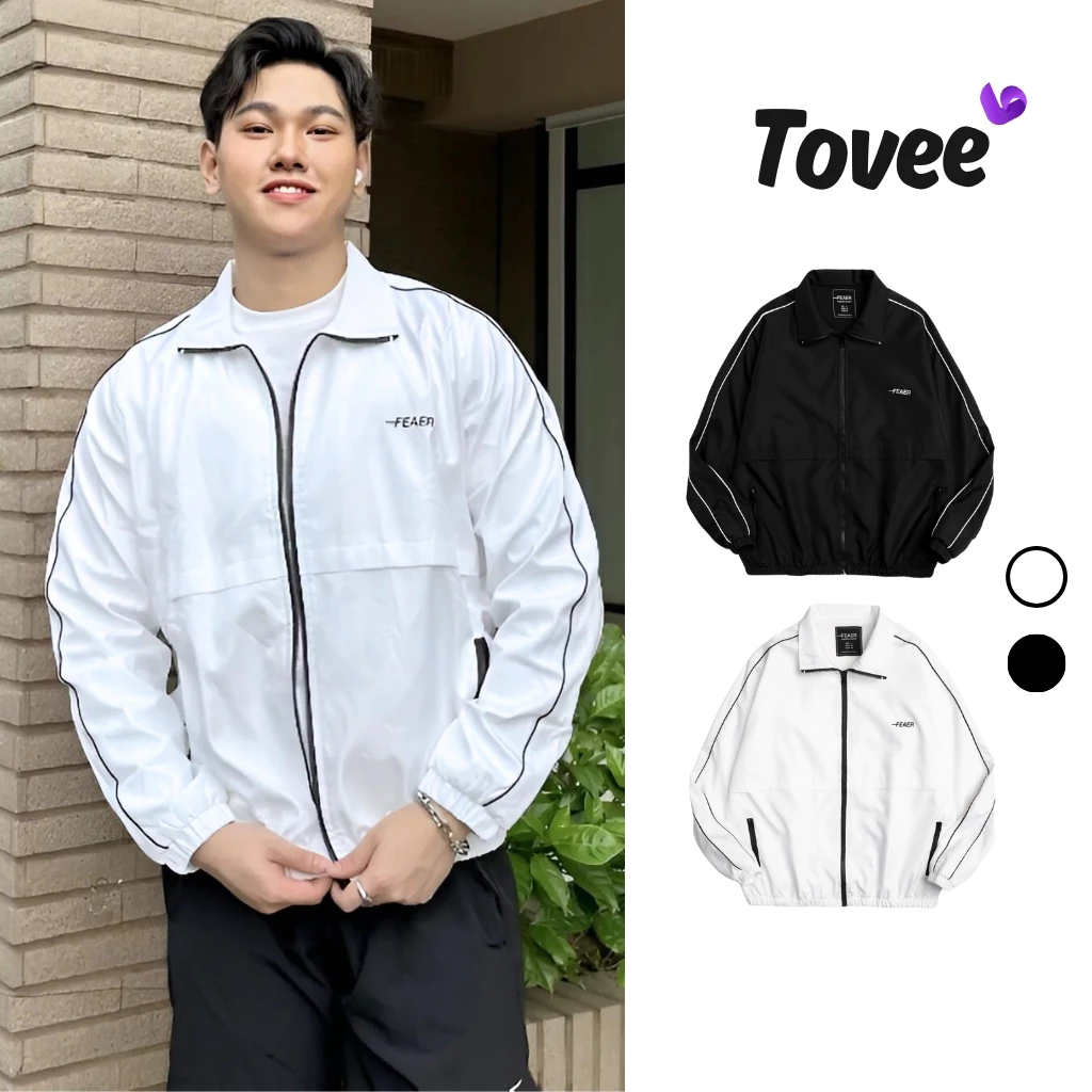 Áo Khoác Dù FEAER PHỐI SỌC Thêu Chữ Chất Dù 2 Lớp KD12, Áo Khoác Bomber Form Rộng Unisex Nam Nữ Thể Thao Chống Nắng TOVE
