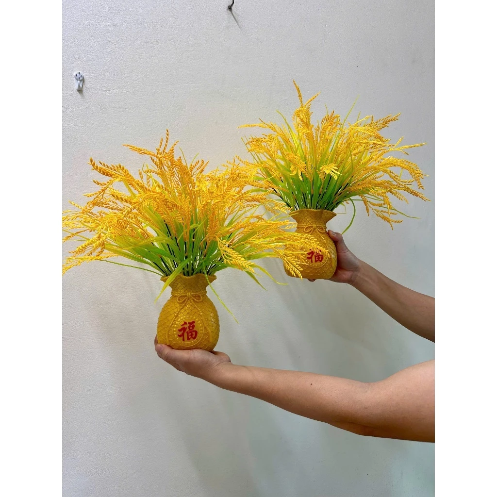 Set Bình Hoa 3 Món Tài Lộc Bông Lúa Mạch trang trí