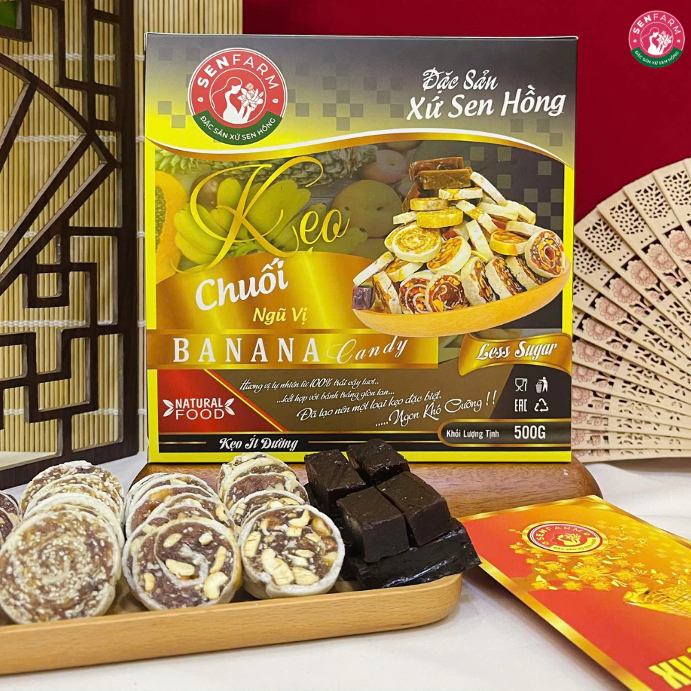 Hộp Kẹo Chuối Ngũ vị Senfarm 500g