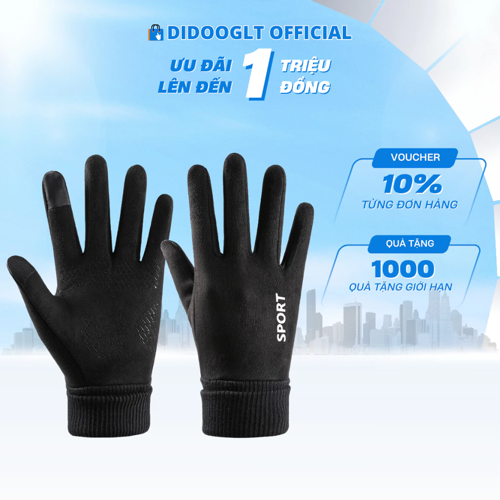 Găng Tay Cảm Ứng Didooglt Chống Nước Giữ Nhiệt - Găng Tay Lót Nỉ Lông Giữ Ấm Cảm Ứng Điện Thoại