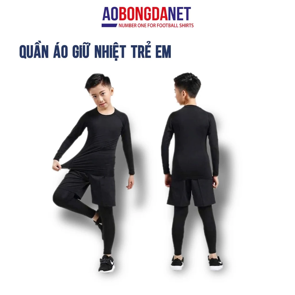 Quần Áo Giữ Nhiệt Trẻ Em Chất Vải Co Giãn, Áo Giữ Ấm Cơ Thể Cho Bé Chất Vải Mềm Mịn