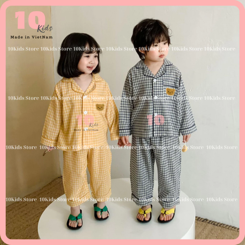 [8-40KG] Bộ Ngủ Pijama Phong Cách Hàn Quốc Cho Bé Trai, Bé Gái - Chất Liệu Kate Thái Siêu Mát