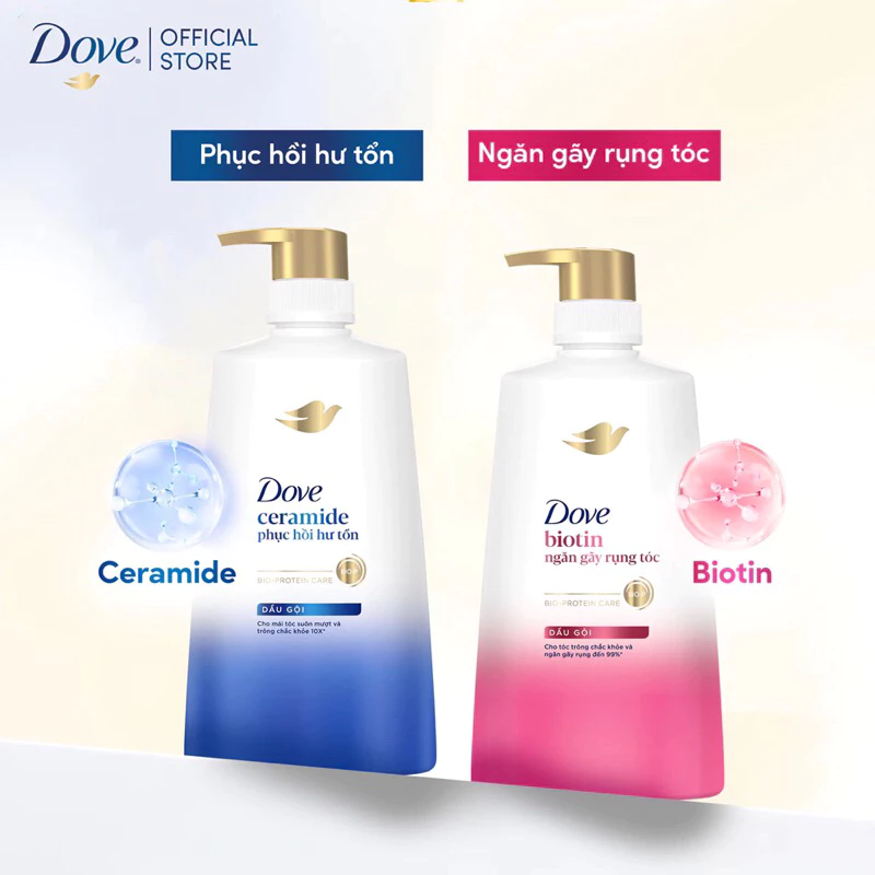 Dầu xả Dove 610g/gội 640g/880g mẫu mới