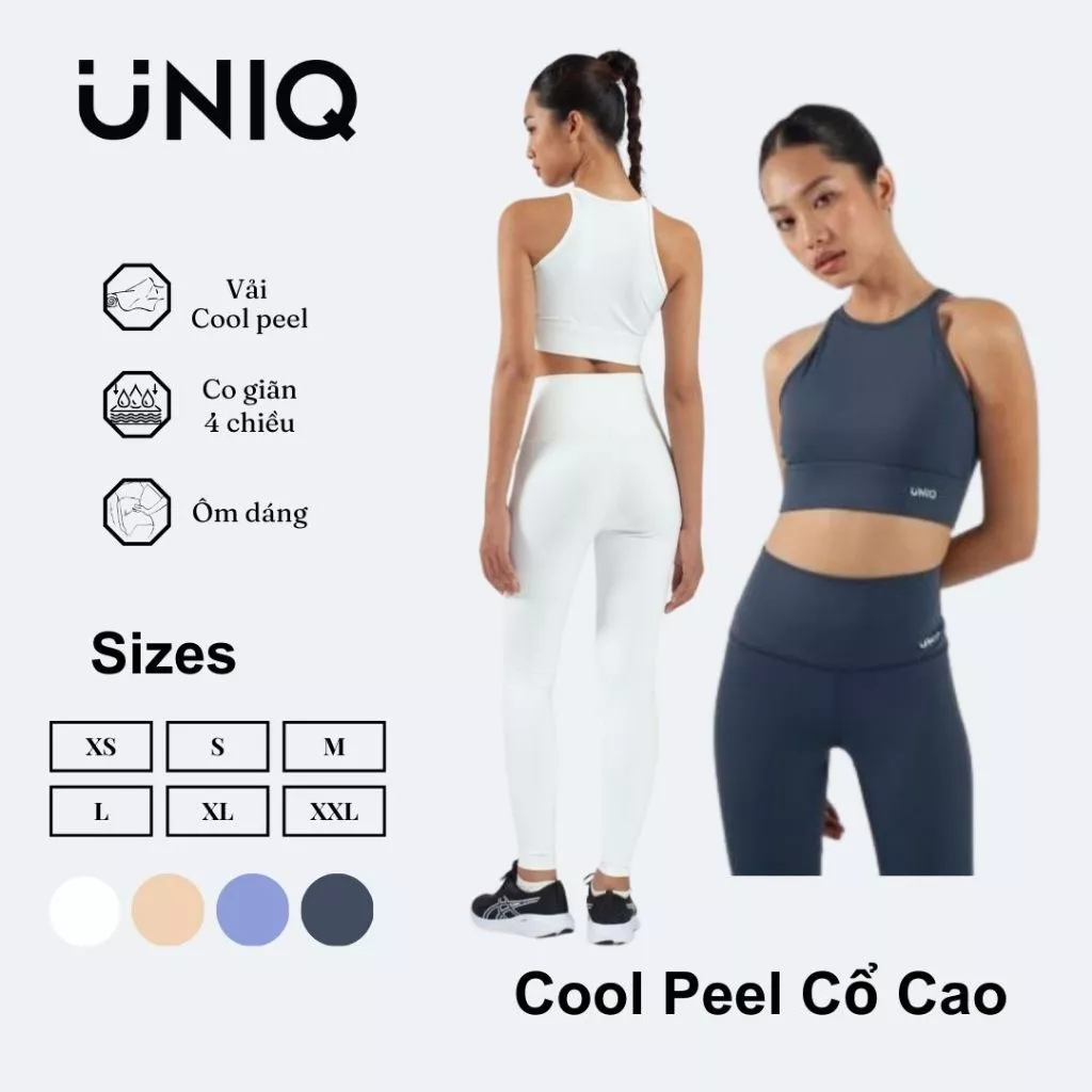 Bộ Đồ Tập Gym Yoga Nữ UNIQ Cool Peel - Áo Cổ Cao & Quần Legging Cạp Cao