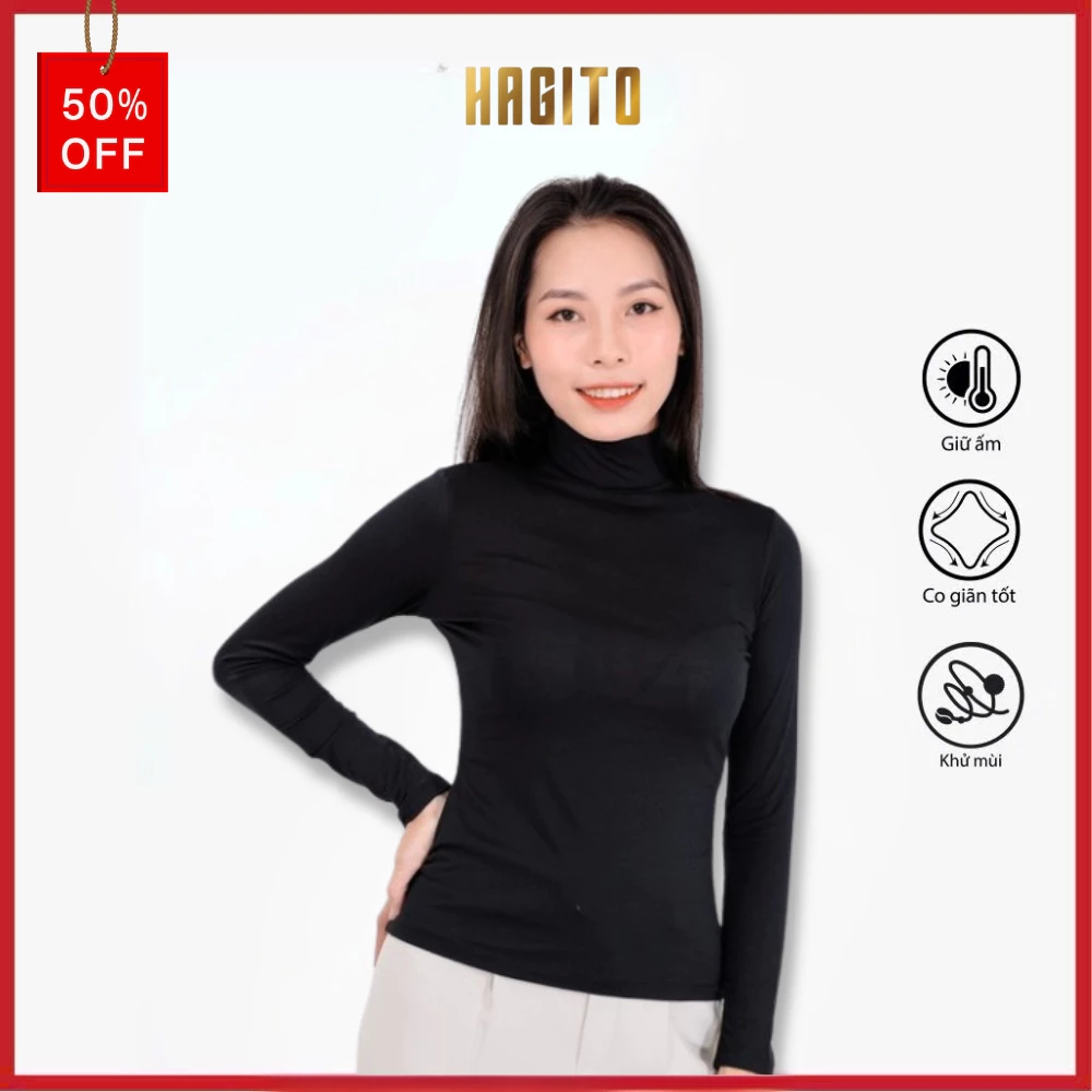 Áo thun giữ nhiệt dài tay siêu co giãn chất cotton mịn dày dặn hagito