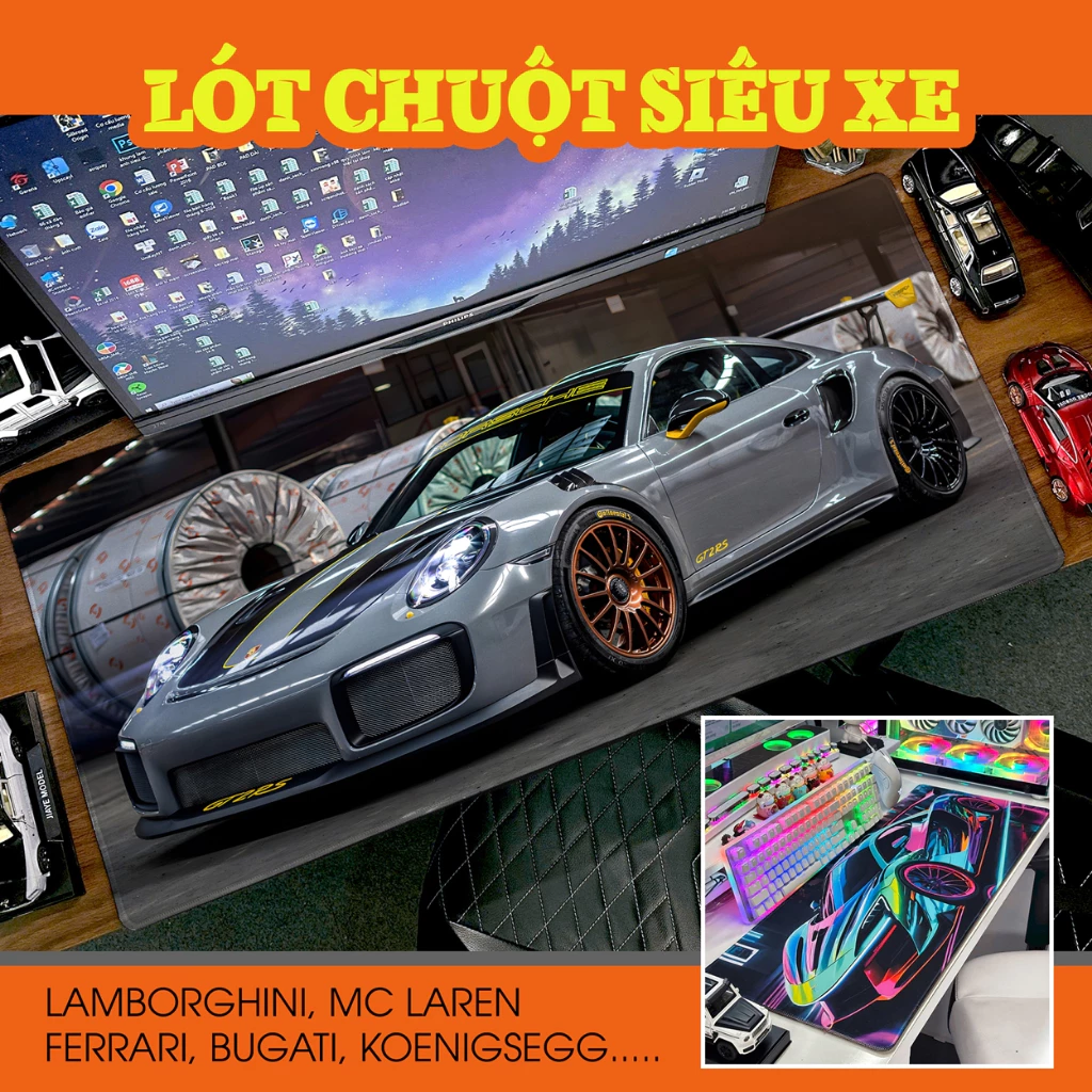 LÓT CHUỘT SIÊU XE MOUSEPAD CAR CỠ LỚN 80X30CM, 90X40CM, 120X60CM DESKMAT